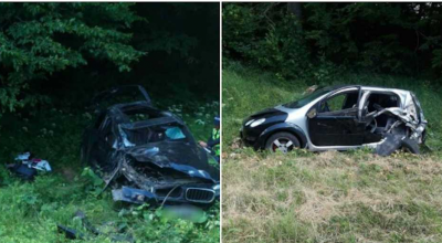 Accident grav la Strășeni! Șoferul unui BMW a murit după ce a lovit un Smart și a zburat de pe carosabil - Photo