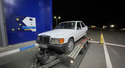 Un Mercedes a fost ridicat la Leușeni, după ce proprietarul a prezentat un alt certificat de înmatriculare - Photo