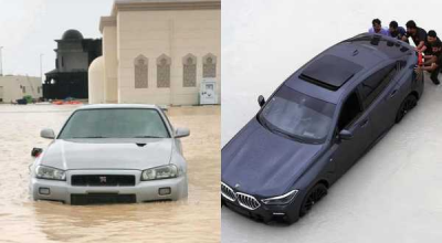 Mai multe mașini de lux s-au pomenit sub apă, după ce o furtună a făcut ravagii în Dubai - Photo