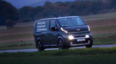 Kia stabilește un nou record mondial cu PV5. Aproape 700 km parcurși cu o singură încărcare, complet încărcat cu marfă - Photo