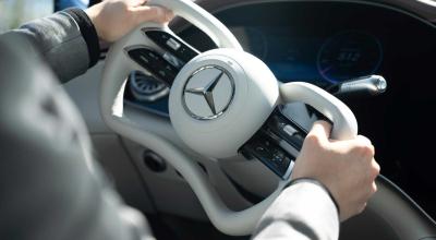 Mercedes-Benz EQS adoptă direcția viitorului. Oficial, debutează tehnologia steer-by-wire - Photo