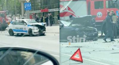 Mașina unei școli auto, grav avariată după ce a fost tamponată de un BMW, condus de un tânăr de 18 ani - Photo