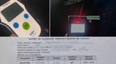 Poliția a depistat mai multe persoane care conduceau în stare de ebrietate. Un motociclist fără permis avea o alcoolemie de 0.83 mg/l - Photo